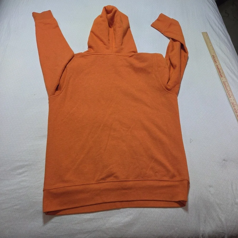 The North Face Hoodie Mens Large Orange Pullover Sweatshirt Fleece Big logo